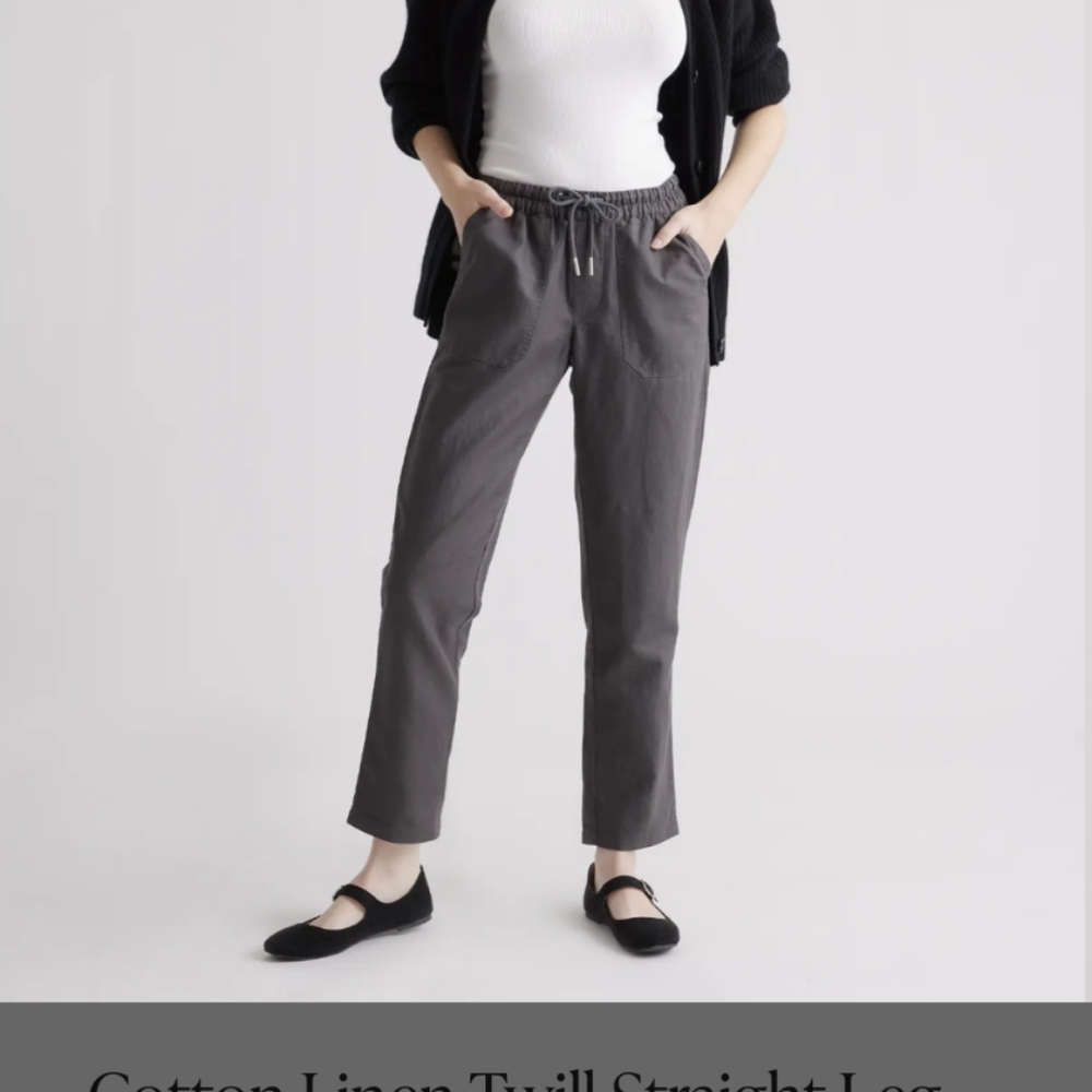 Cotton Linen Straight Leg Pant